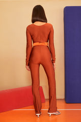 Terra Cotta Flared Catsuit