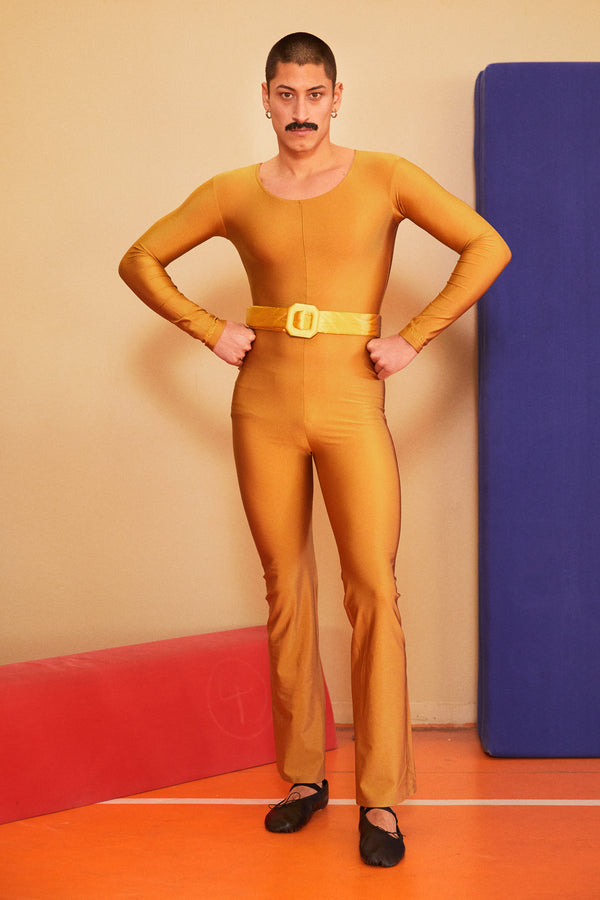 MUSTARD FLARED BODYSUIT