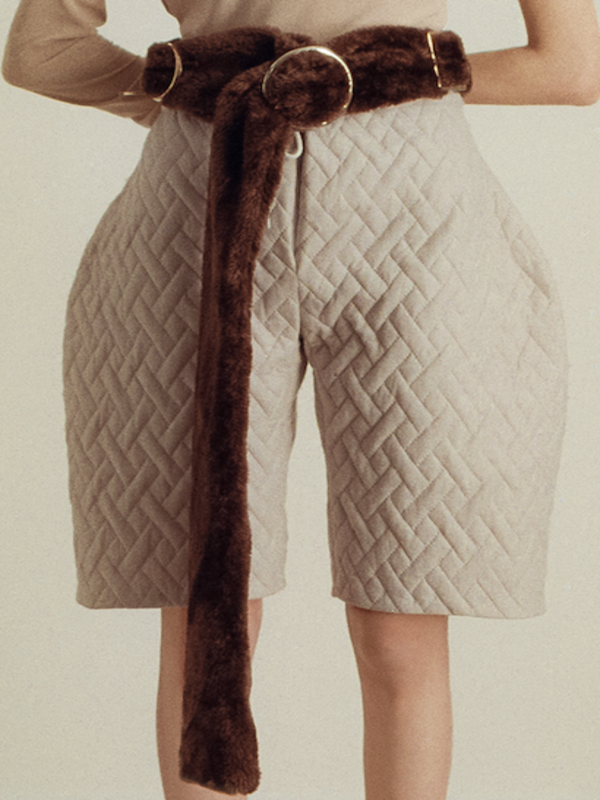 Brown plush belt