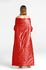Red Quilted Blanket Coat