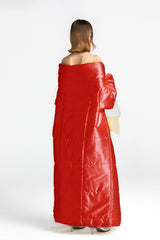 Red Quilted Blanket Coat