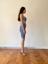 Baby Blue Pleat Biker Tights