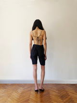 Black Pleat Oyster Bra