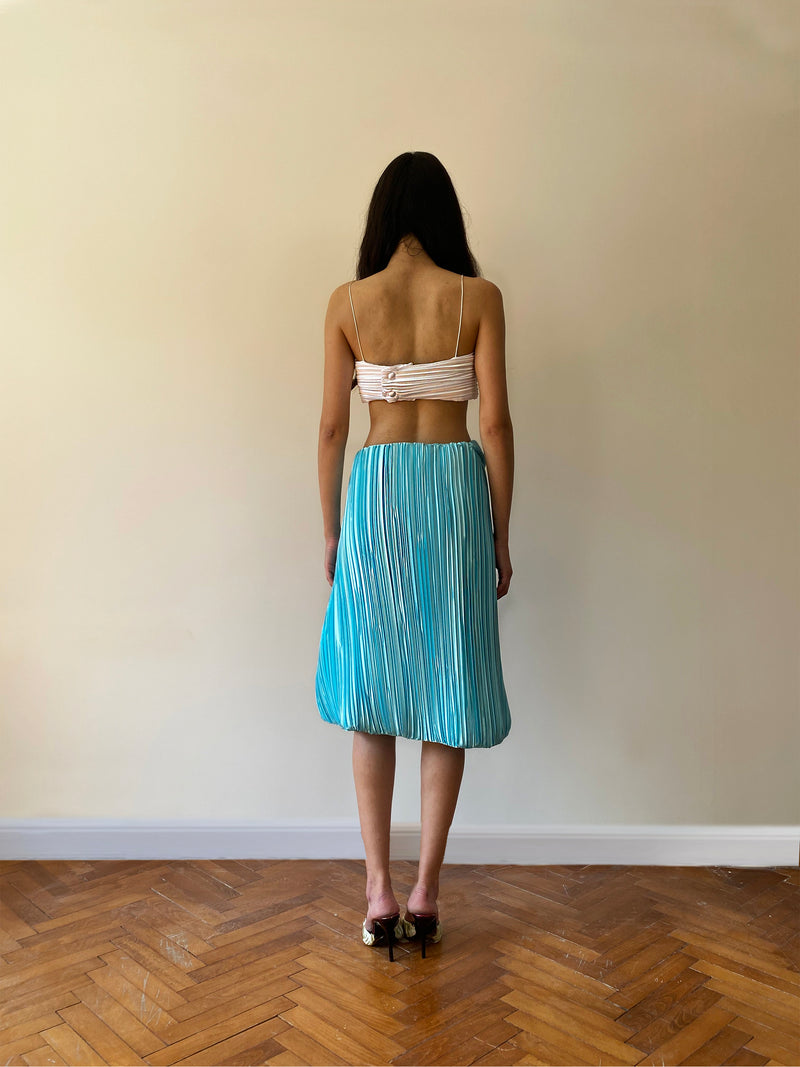 White Pleat Bra