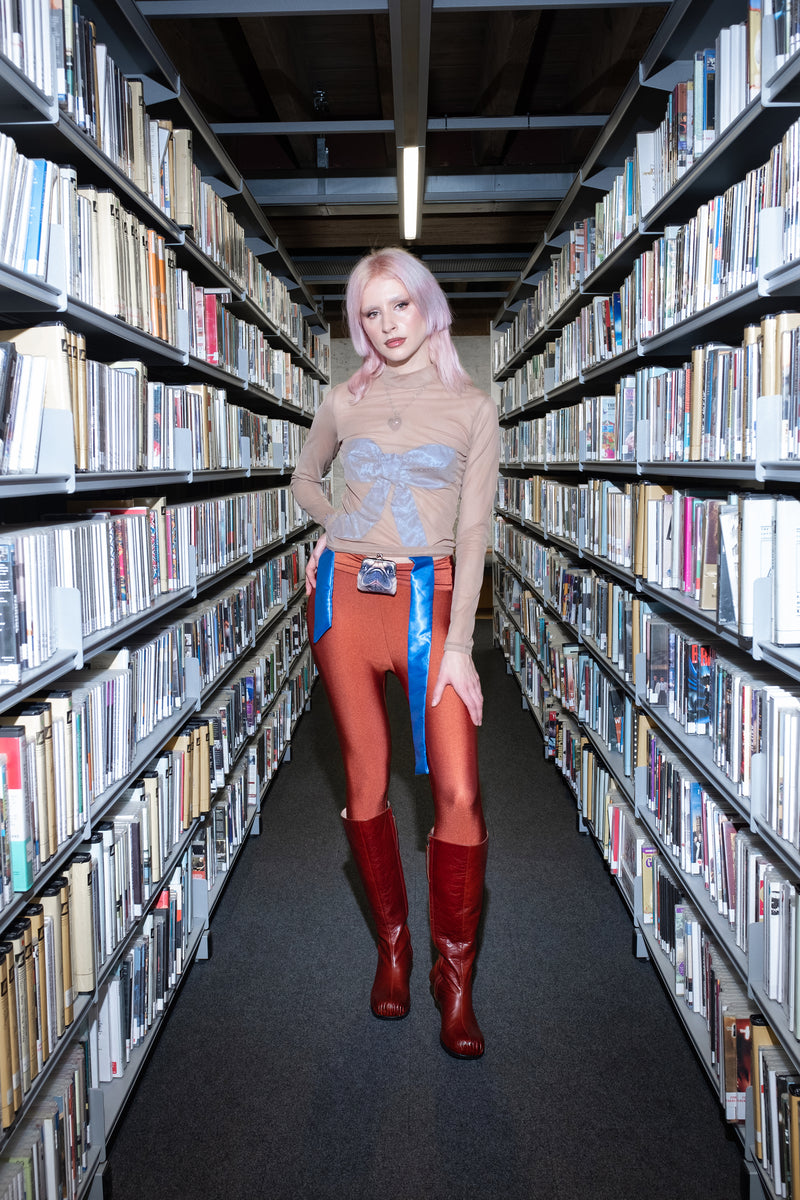 Terra Cotta Pocket Belt Midi Tights