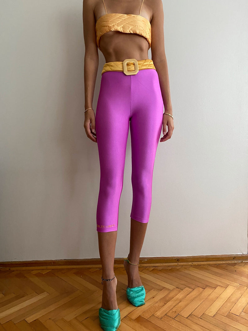Pink-Orange Yorgan Belt Tights