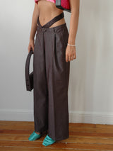 Black Denim String Pants