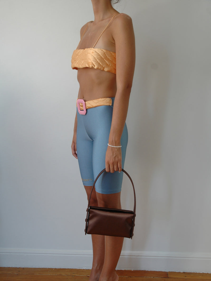 LIGHT BLUE YORGAN BELT BIKER TIGHTS