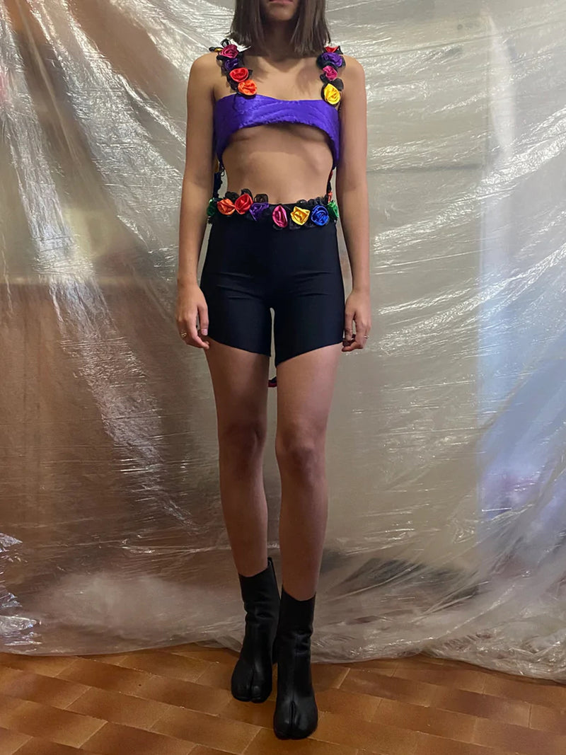 Colorful Roses Purple Yorgan Bra