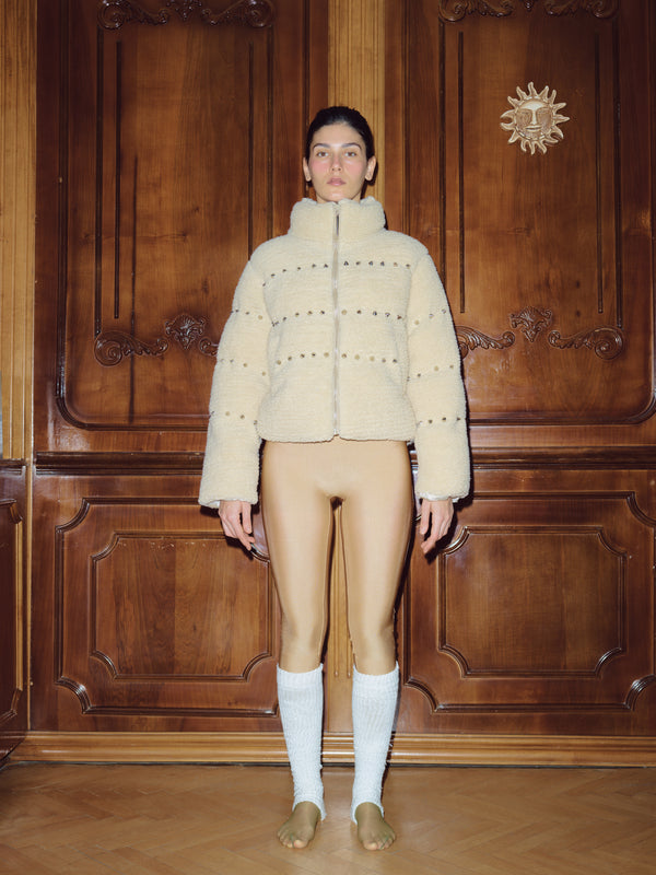 Tan Plush Yorgan Puffer