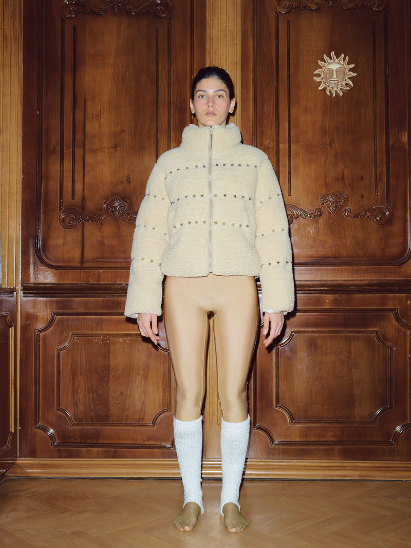 Tan Plush Yorgan Puffer