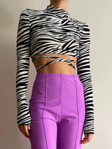 ZEBRA OPENED BACK CROP TOP