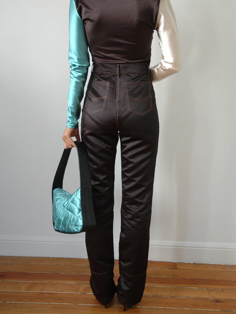 Black Satin Pant