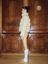 Tan Plush Yorgan Puffer