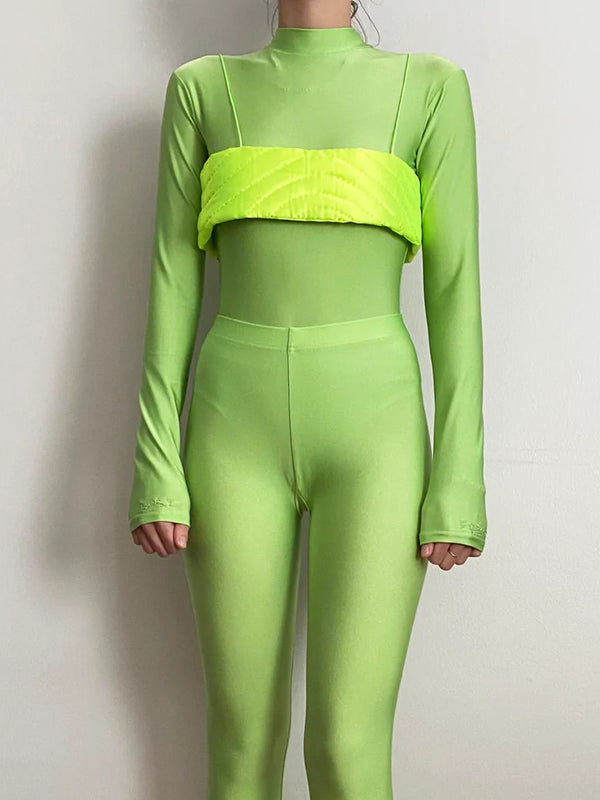 NEON GREEN YORGAN BRA