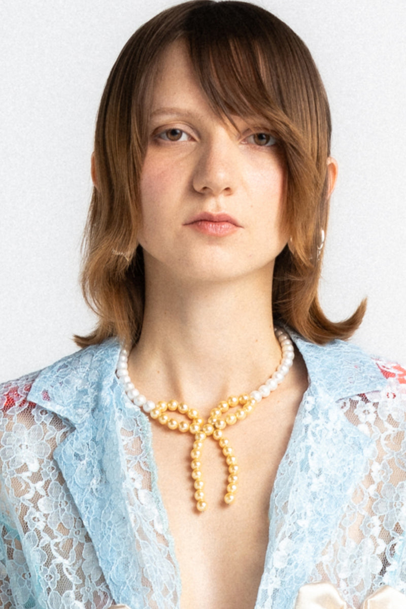 White-Yellow Pearl Necklace