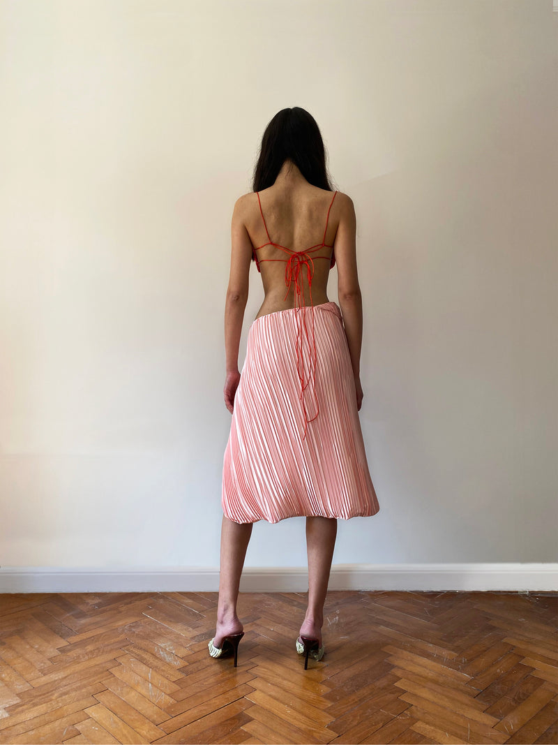 Blush Pink Pleat Skirt