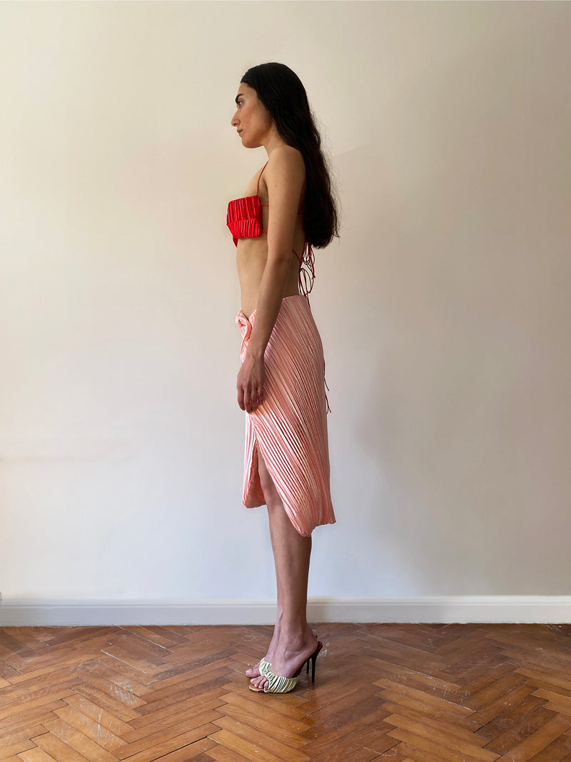 Blush Pink Pleat Skirt