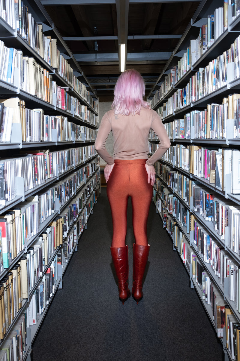 Terra Cotta Pocket Belt Midi Tights
