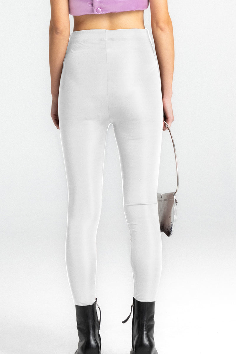 Bow Belt White Maxi Tights