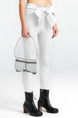 Bow Belt White Maxi Tights